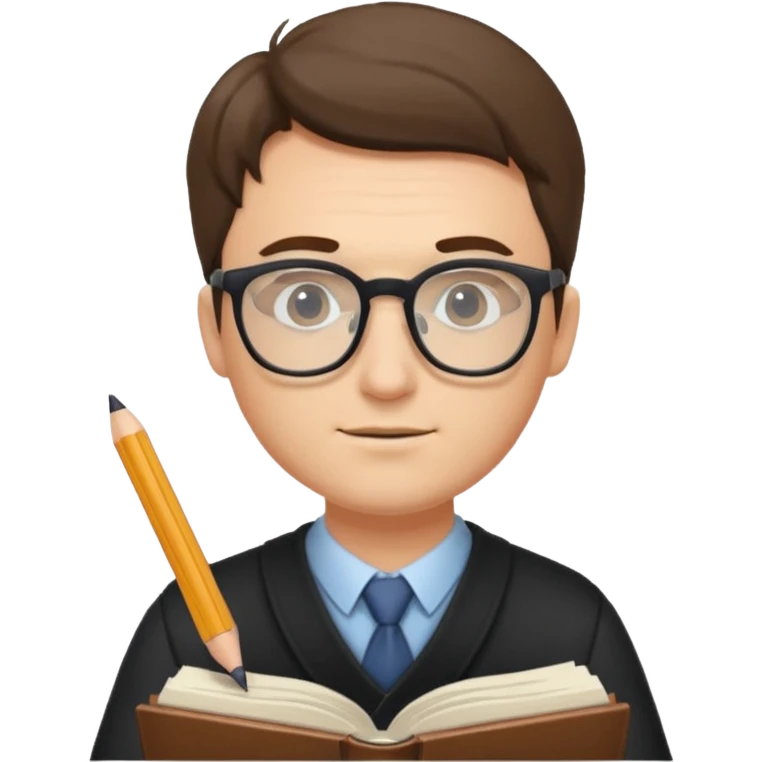 man write in book , wearing glasses emoji
