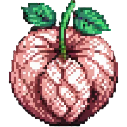 lychee fruit, detailed pixel art emoji