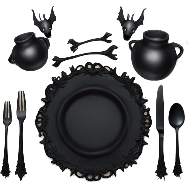 Gothic Halloween table setting  emoji