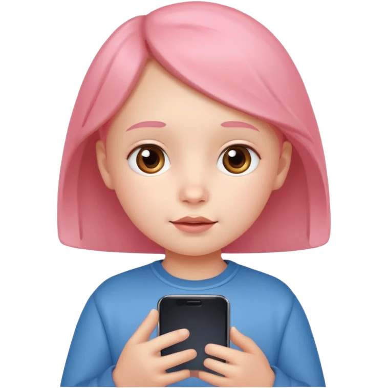 child face with a smartphone in hand emoji