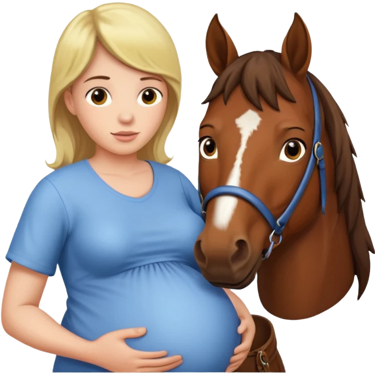 pregnant man  with horse emoji