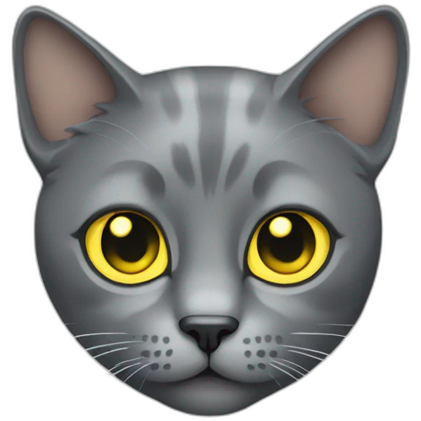 grey cat with yellow eyes emoji