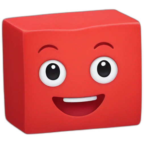 a happy red eraser emoji