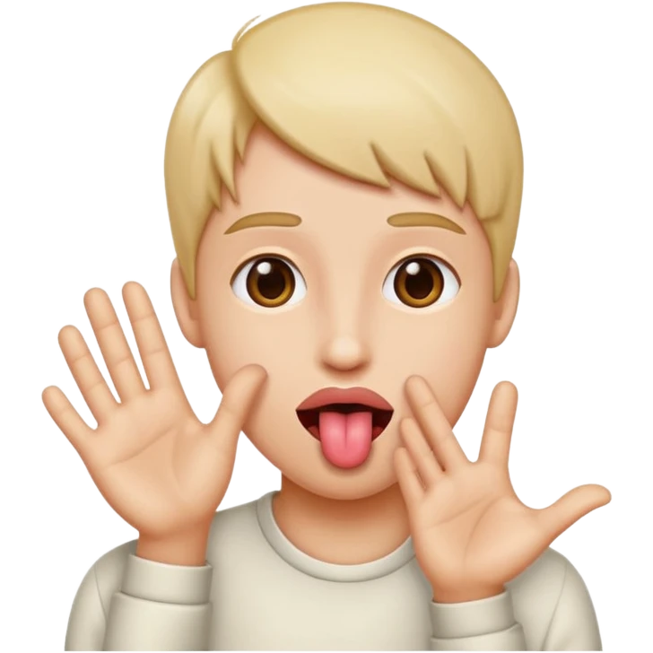 tongue out with hands to the side emoji
