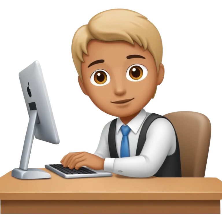 persona trabajando sola en un escritorio emoji