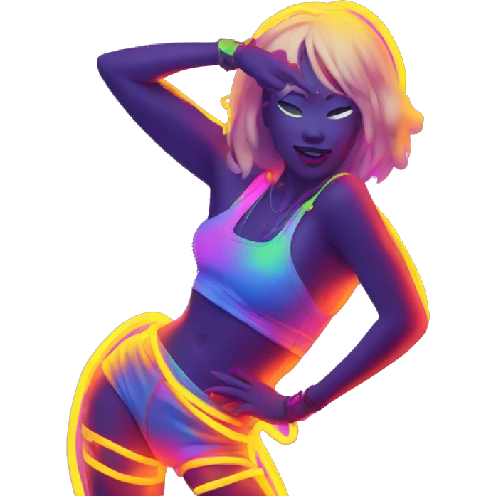 Rave party dancing neon smoking emoji