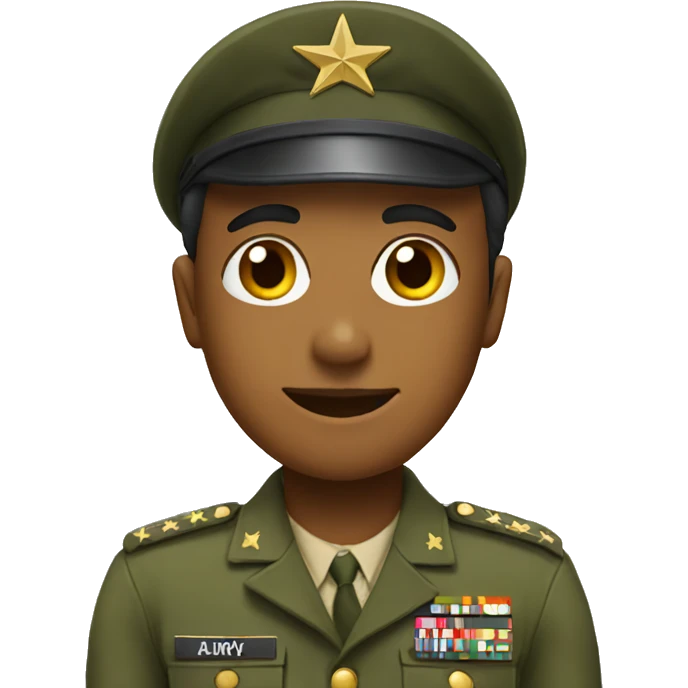 With army uniform  emoji