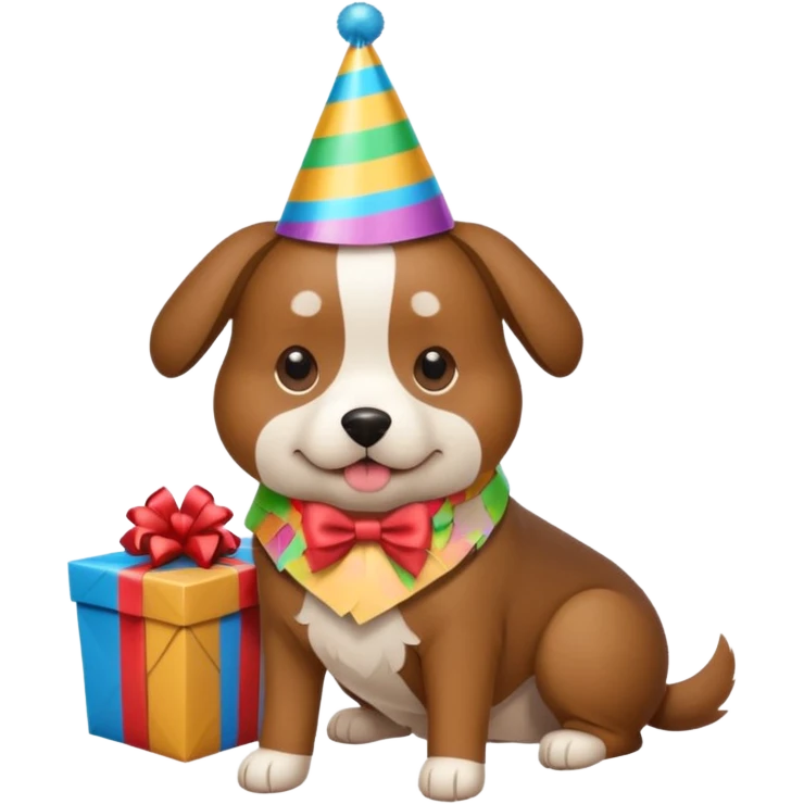 Dog in wrapped paper new yaer  emoji