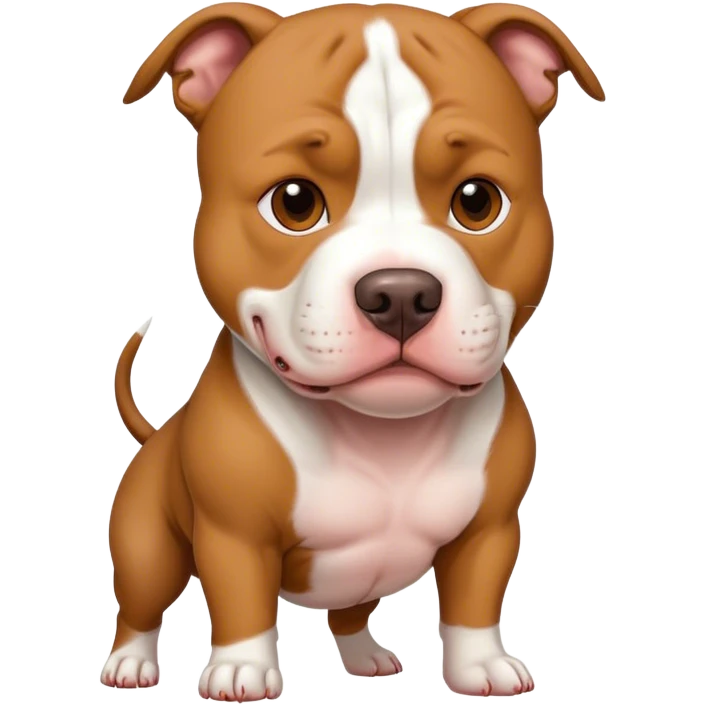 Male Pitbull Dog with White and Brown fur emoji
