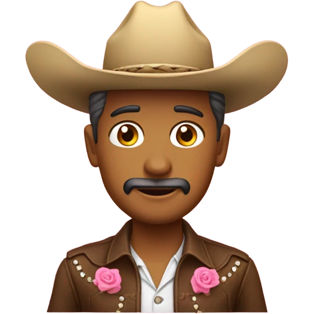 Vaquero con sombrero rosa emoji