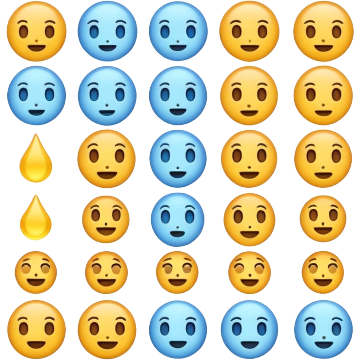 Cute emojis, light blue with white background  emoji