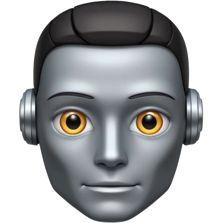 male robot with dark hair emoji