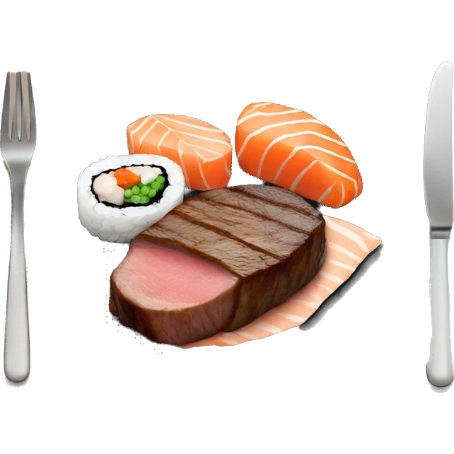 Steak and sushi dinner emoji