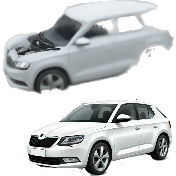 White car Skoda emoji