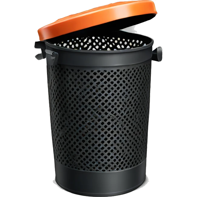 black mesh metal dustbin emoji