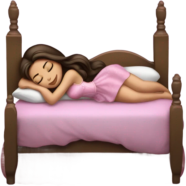 Sleeping brunette beauty princess Disney, bed emoji