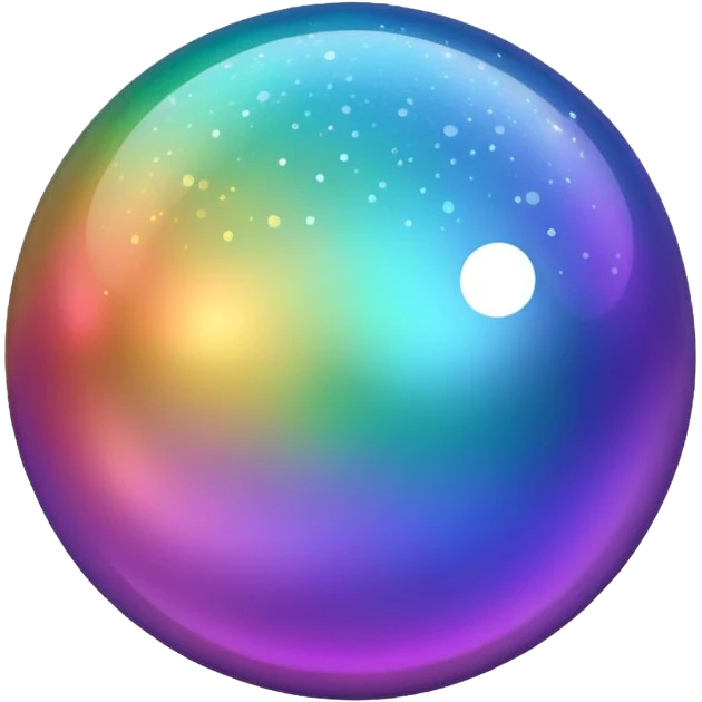 glitter shining floating spheres emoji