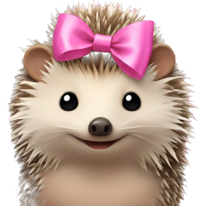 hedgehog with a pink bow emoji