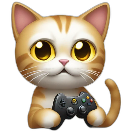 cat play videogames emoji