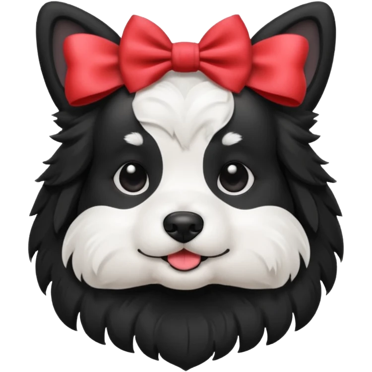 Black and white dog with a bow emoji