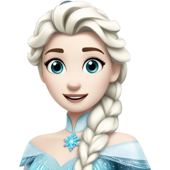 Frozen elsa with snow emoji