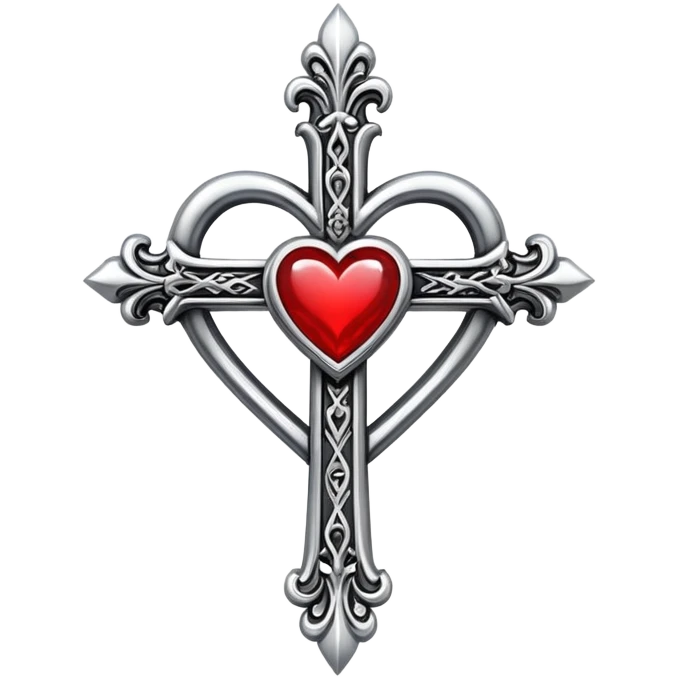 Chrome heart cross emoji