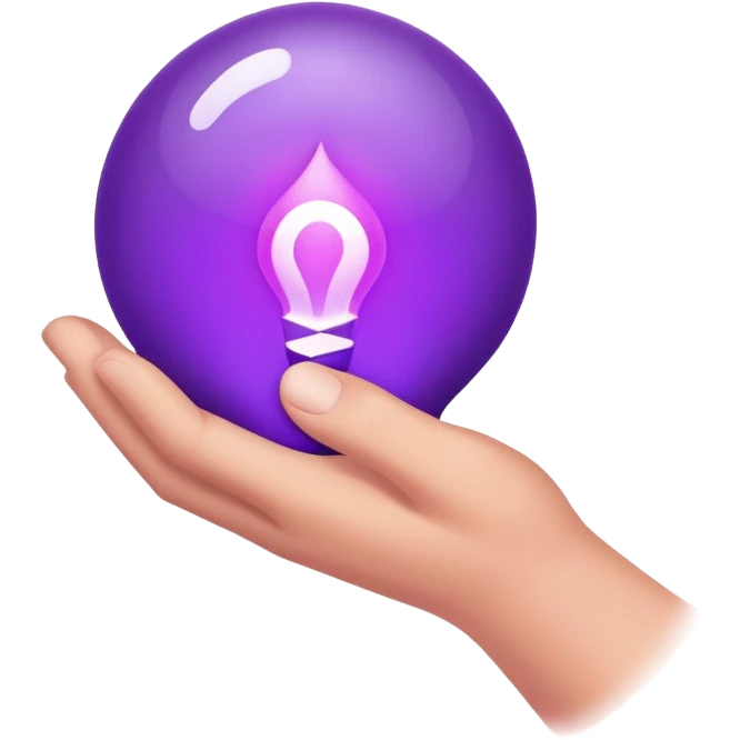 misterious purple item in hand, just hand emoji