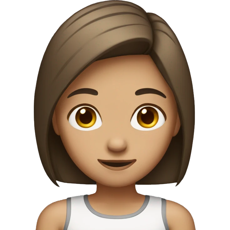 girl with short straight brown hair emoji | AI Emoji Generator
