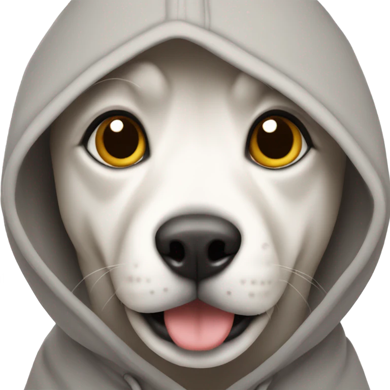 Dog wering a hodue  emoji
