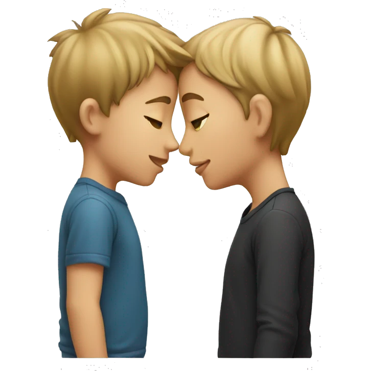 boy and girl kissing emoji