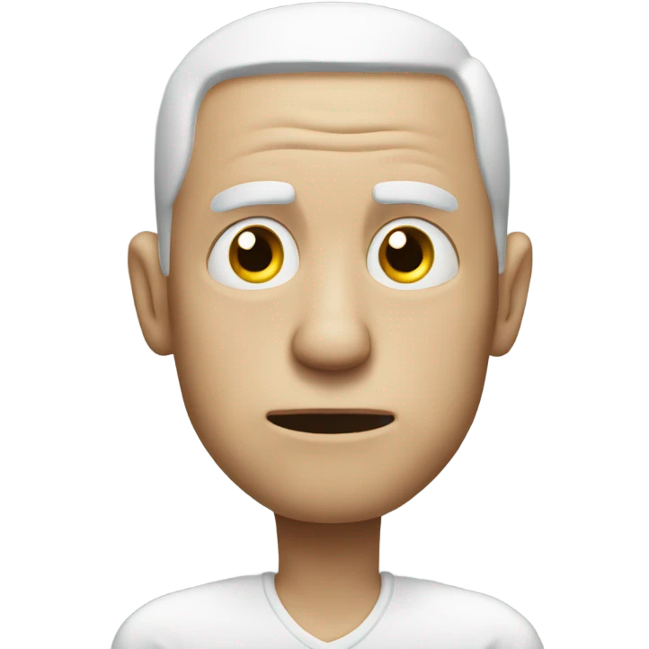 Very Very sad white man celebrating new year 2025 emoji