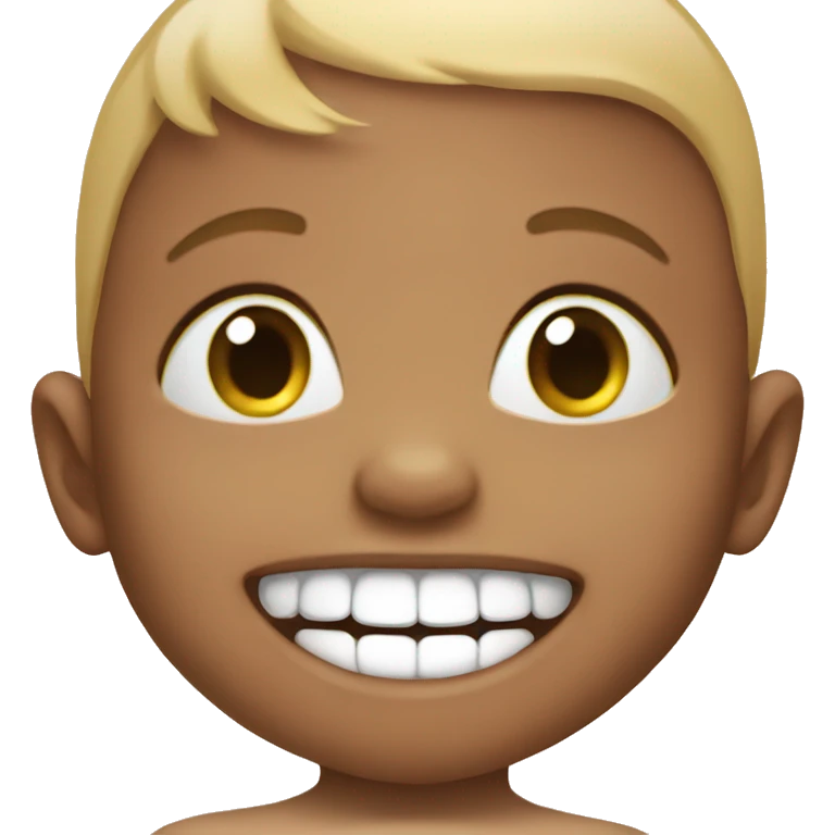 baby smiling with first single teeth in mouth emoji