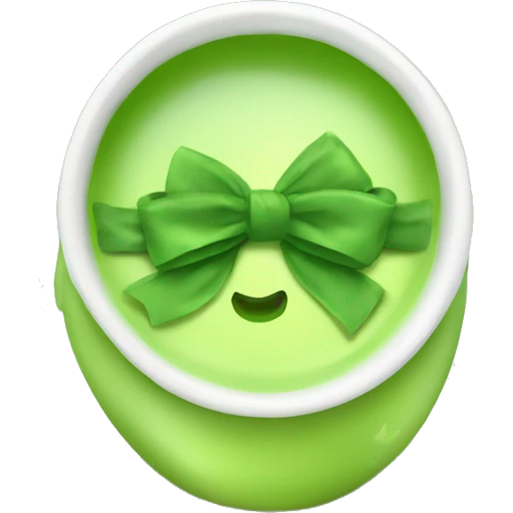 Cute green tea with bows emoji