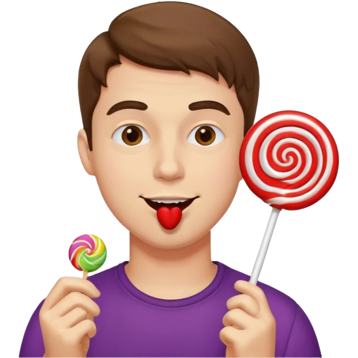 Guy eating lollipop emoji