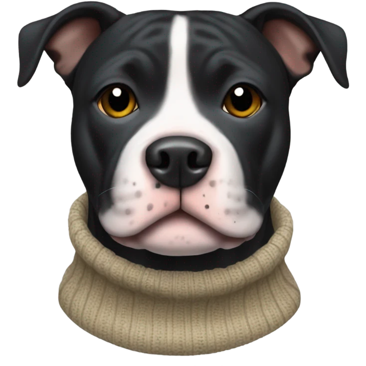 Black Staffordshire bull terrier wearing a sweater emoji