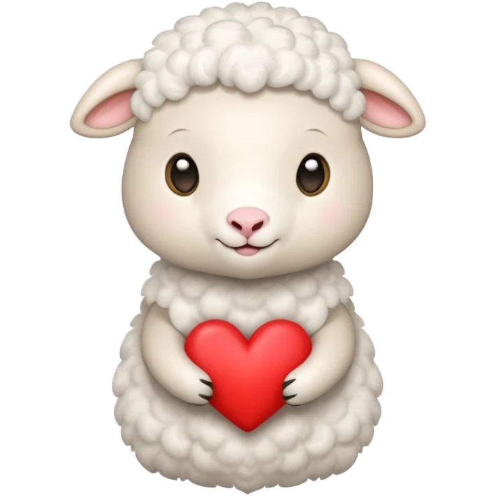 Cute lamb with heart in hoos emoji