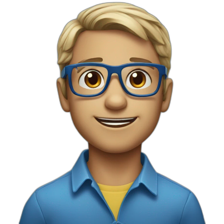 Gilbert Montagné who is 5 years old with blue glasses emoji