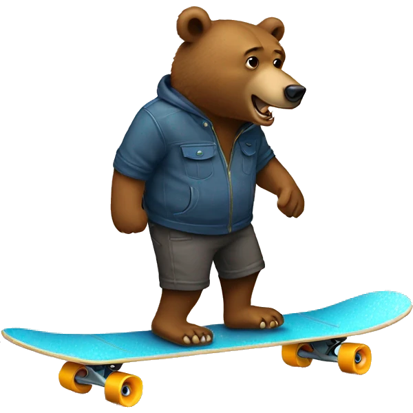 a bear eat a skate board emoji