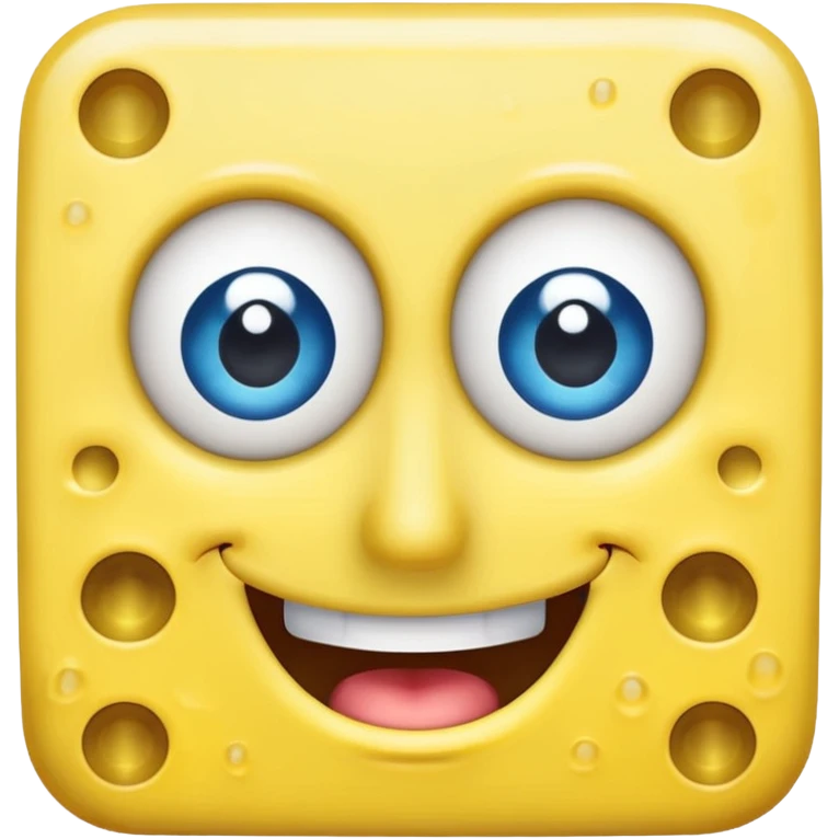 SpongeBob face with blue eyes emoji