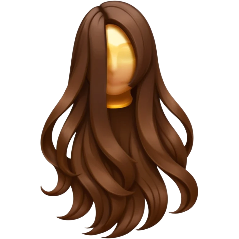 back view of long brown hair emoji
