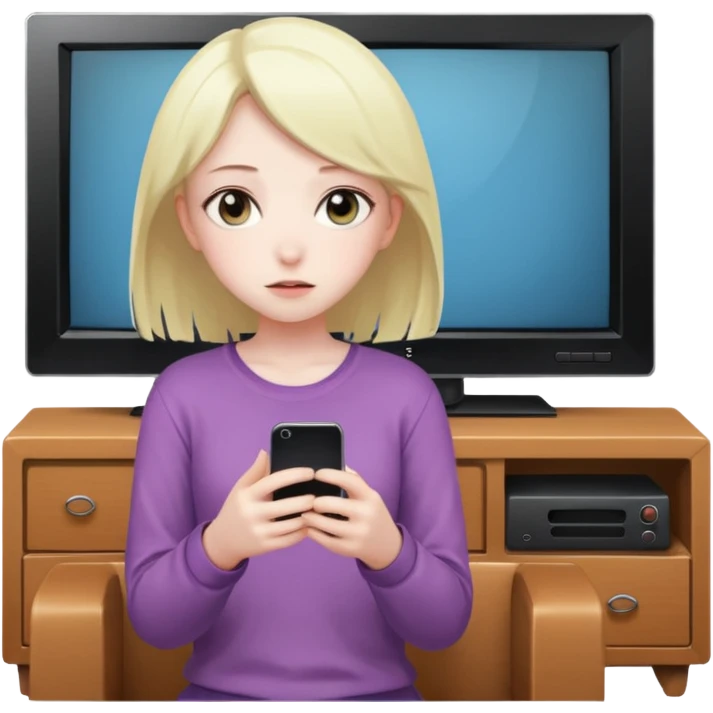 Tv izleyen anime kız emoji