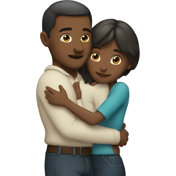 Man and woman hugging emoji