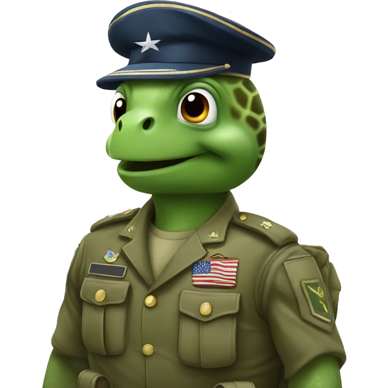 Turtle saluting military emoji