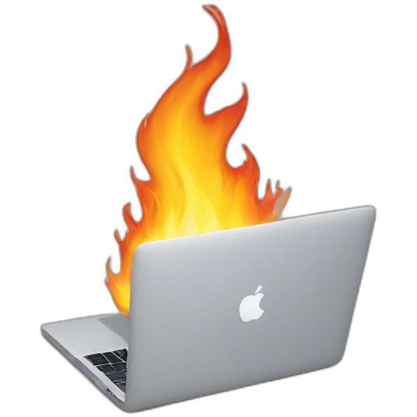 macbook burning emoji