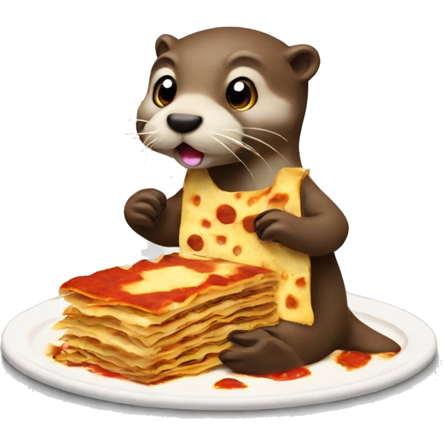 Otter eating a lasagna  emoji