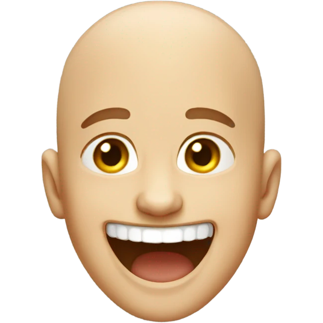 Bald laughing boy emoji