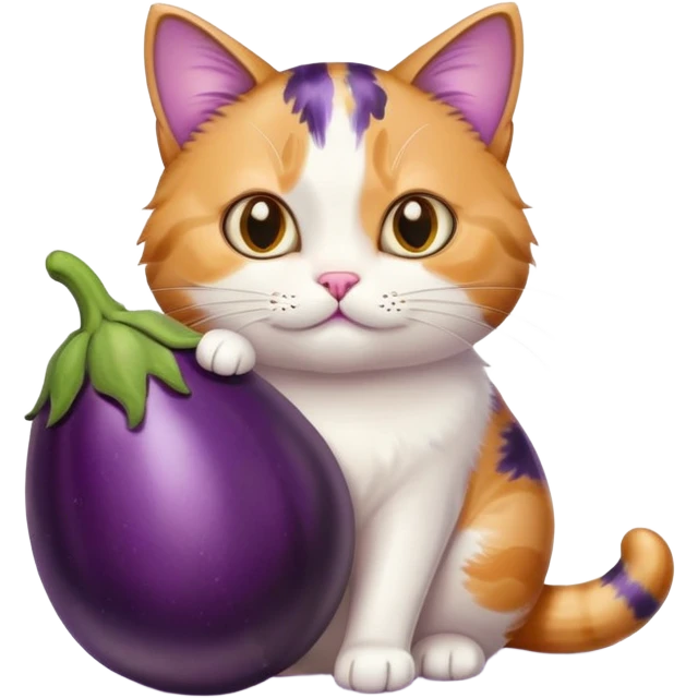 cat with big eggplant  emoji