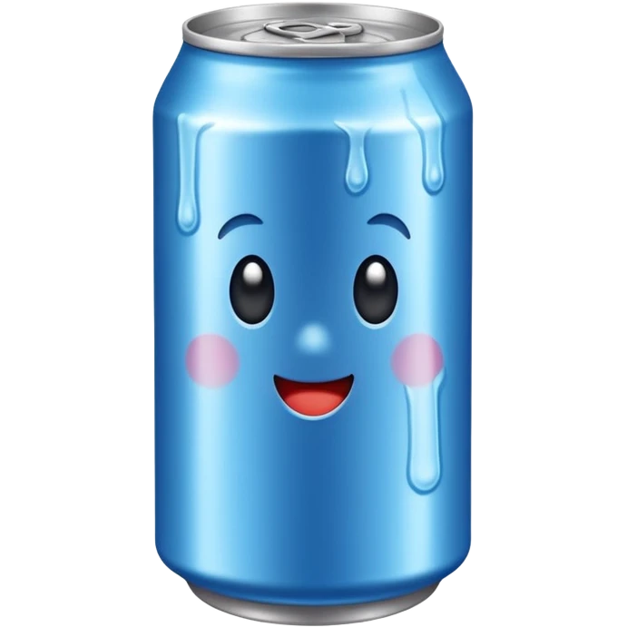 soft drink can, blue emoji