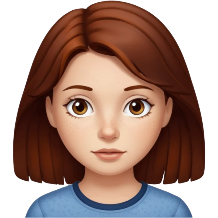 Auburn dark brown hair girl emoji
