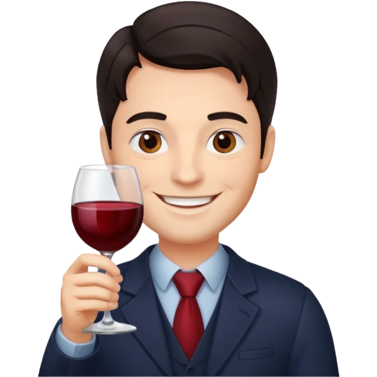wine expert dark hair man\ emoji